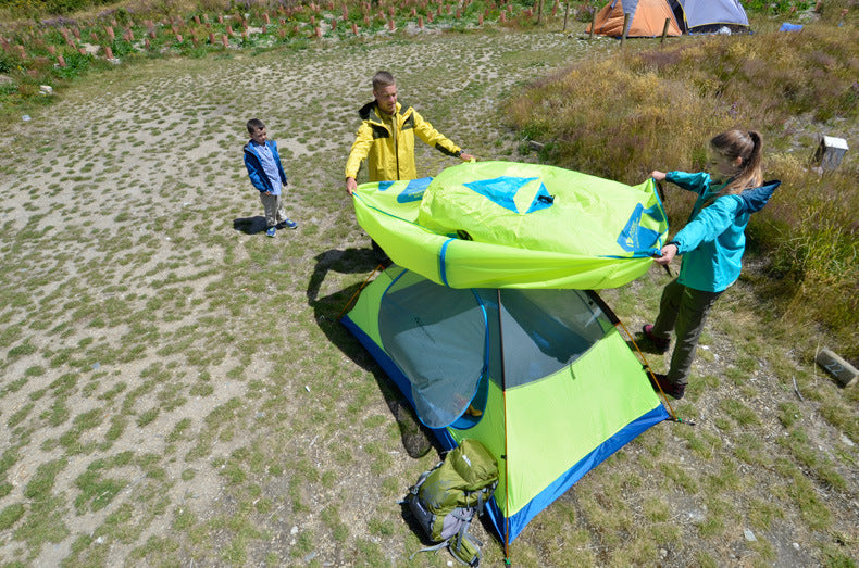 Experience the Great Outdoors with Our Double-Layer Aluminum Pole Camping Tent!